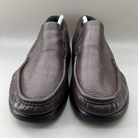 SAS Side Gore Men Size‎ 10.5 WW Shoes Burgundy Cordovan Leather Slip On Loafers - Picture 2 of 8